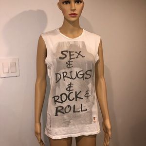 RELIGION Distressed cutoff muscle T - Shirt